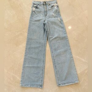 CARMAR Distressed High-Rise Boyfriend Jeans Light Wash Size 24 Wide Leg 5 Pocket